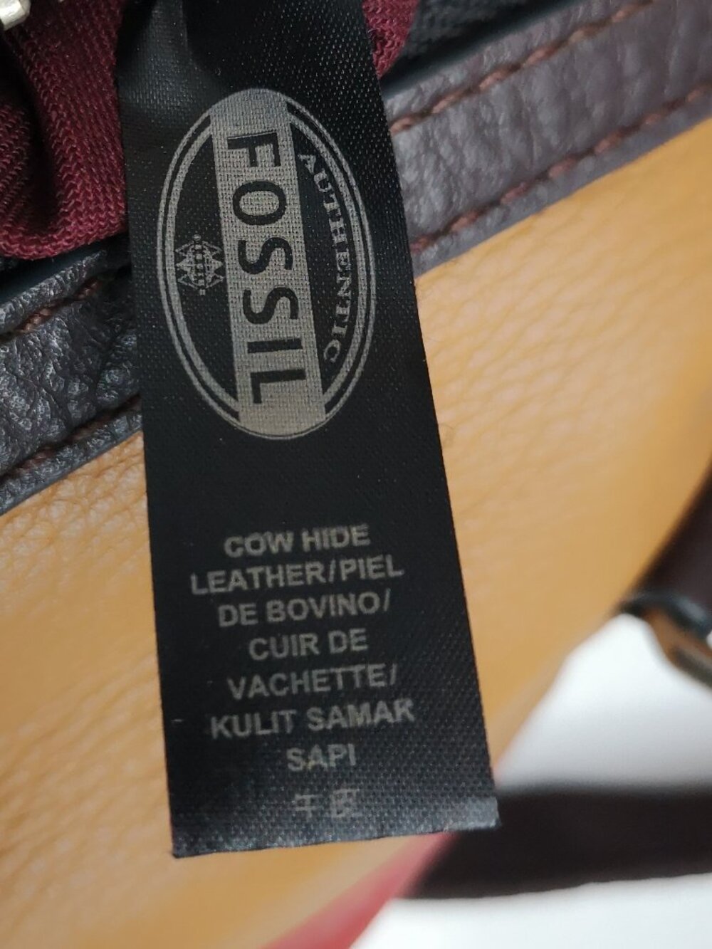 Fossil Dawson Leather Satchel Handbag Multi Colored Patchwork Lined (No Key) - Picture 7 of 12